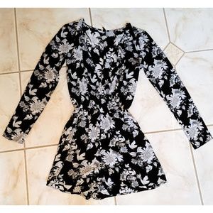 H&M Black and White Floral Romper